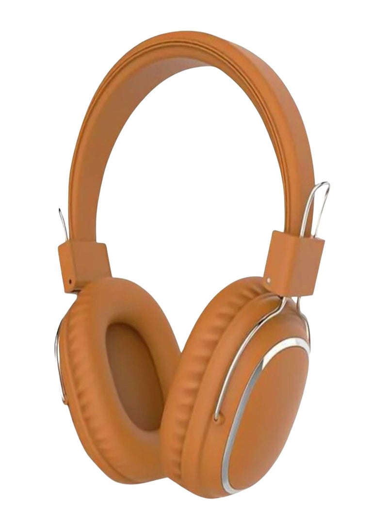 سماعة رأس لاسلكية بتصميم يغطي الأذن اللون بيج - Image 1