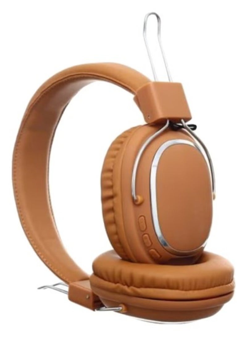 سماعة رأس لاسلكية بتصميم يغطي الأذن اللون بيج - Image 2