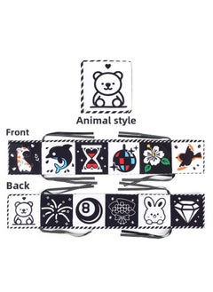 Generic Export Children's Educational Early Education Toys Infant Black And White Color Bed Walls Ha-ha Mirror Cloth Book Bed Walls Toys-Color:Black And White 6970-3 (including Bb Device) Opp Bag  - Image 1