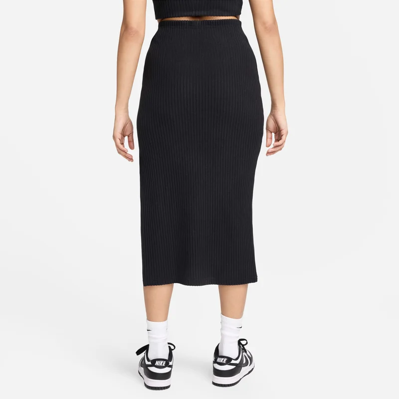 Nike Black Women's Sportswear Chill Midi Skirt for Women | Best Price UAE