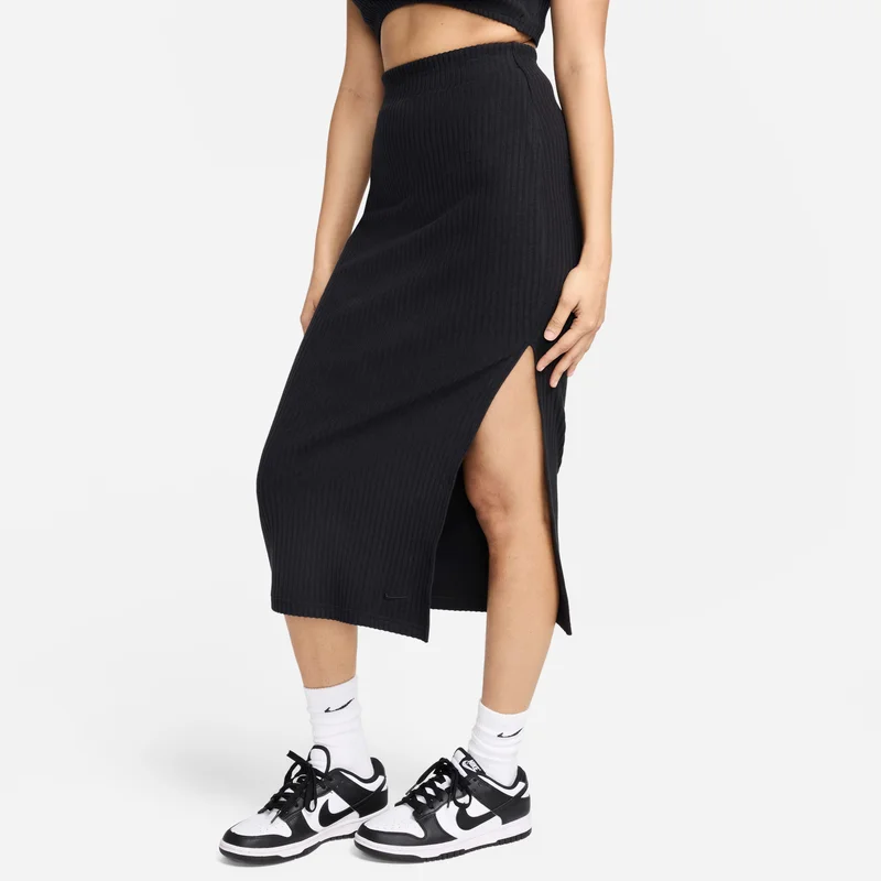 Nike Black Women's Sportswear Chill Midi Skirt for Women | Best Price UAE