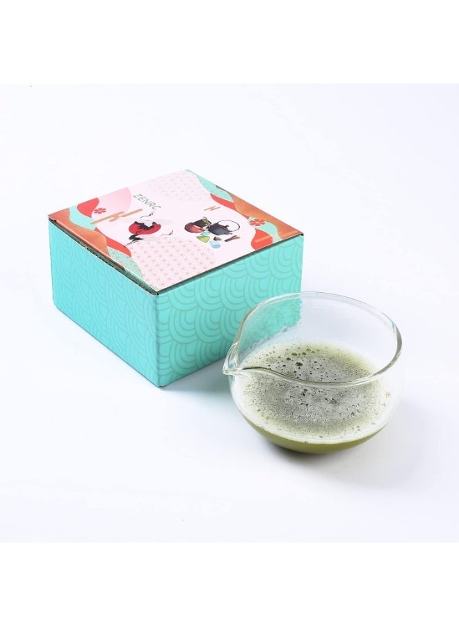 Textured Glass Matcha Bowl With Pouring Spout - Handmade Japanese Style Matcha Green Tea Ceremony Chawan 400ml 13.5 oz Big Glass Salad Porridge Juice Bowl Cup - Image 3