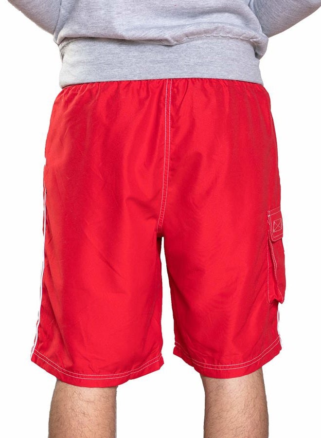 LIFEGUARD Officially Licensed Red Men's Board Shorts Swim Trunks with Side Pocket, Men and Boys, Great for Beach & Pool, Red, M - Image 3