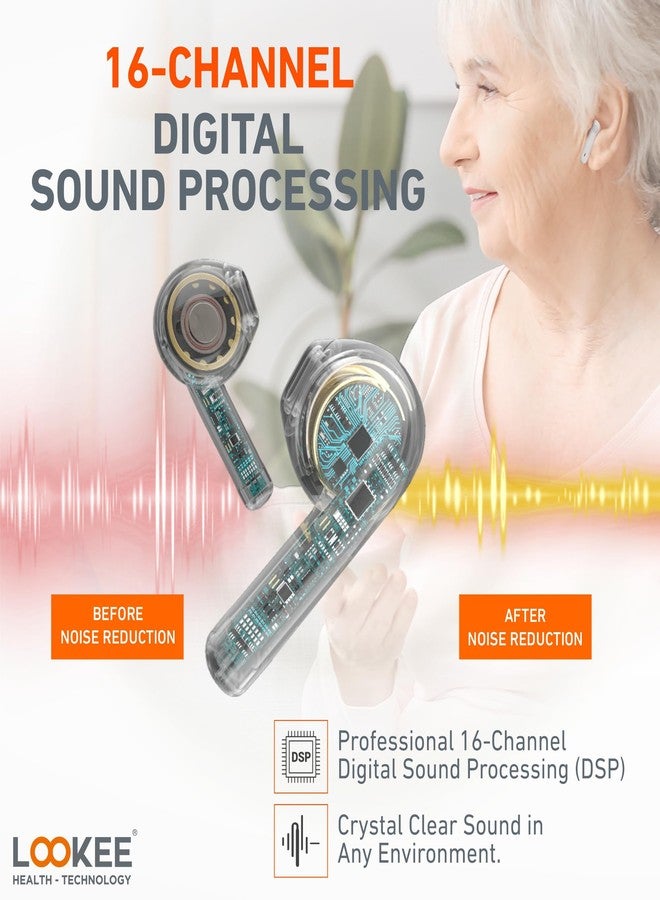 LOOKEE OTC Hearing Aids for Seniors - Comfortable Hearing Aids Rechargeable with Noise Reduction, Discreet Open-Fit Design, Clear Sound for Mild to Moderate Hearing Loss - Image 4