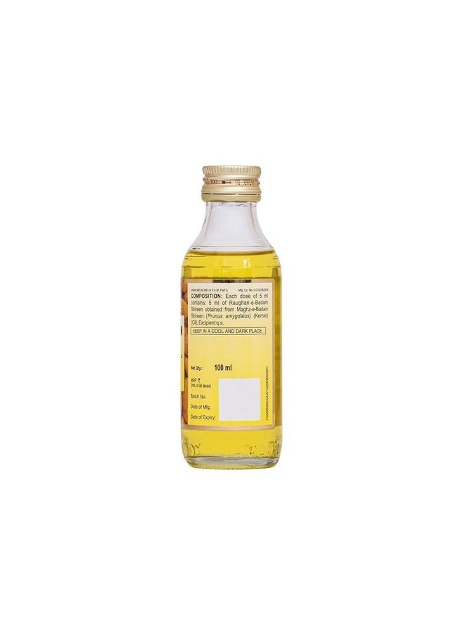 Hamdard Raughan-E-Badam Shireen Sweet Cold Pressed 100% Pure And Natural Almond Oil -(100 Ml)-Pack Of 3  - Image 3