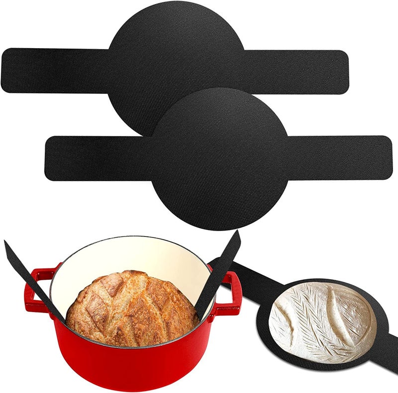 Long handle non-stick Dutch pot mat black oil-proof easy to clean silicone baking mat baking temperature Dutch pot mat(Black) - Image 1