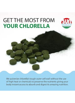 Sun Chlorella Sun Chlorella 200 mg Green Algae Superfood Supplement - Pulverized Cell Wall - Chlorophyll, CGF, Active B12, Iron, Protein - Non-GMO - 300 Tablets  - Image 5