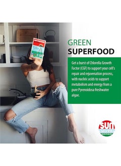 Sun Chlorella Sun Chlorella 200 mg Green Algae Superfood Supplement - Pulverized Cell Wall - Chlorophyll, CGF, Active B12, Iron, Protein - Non-GMO - 300 Tablets  - Image 4