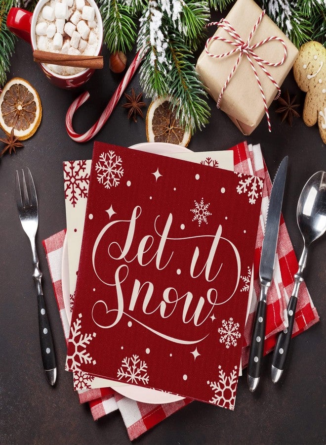 Whaline 80 Pack Winter Napkins 6.5 x 6.5 Inch Christmas Red White Snowflake Disposable Napkins Winter Dinner Napkins Holiday Paper Napkins for Xmas Winter Birthday Party Decoration, 2 Design - Image 4