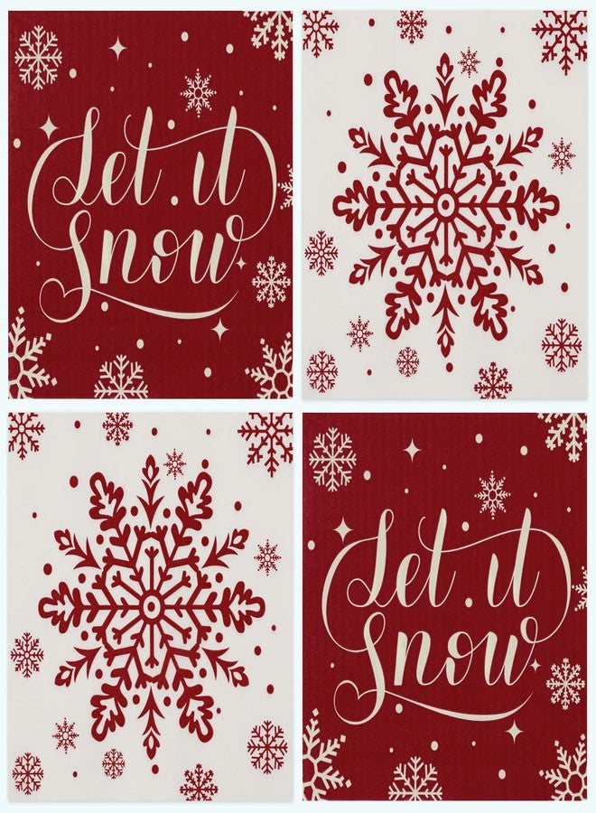 Whaline 80 Pack Winter Napkins 6.5 x 6.5 Inch Christmas Red White Snowflake Disposable Napkins Winter Dinner Napkins Holiday Paper Napkins for Xmas Winter Birthday Party Decoration, 2 Design - Image 1