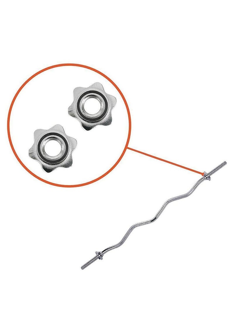 كانجرو بار  أوزان متعرج من Kangaroo بسمك 30 ملم مطلي بالكروم المقاوم للصدأ مع قبضة آمنة وحاملين للأقراص – بطول 120 سم متعدد الاستخدامات للجيم والتدريب المنزلي - Image 2