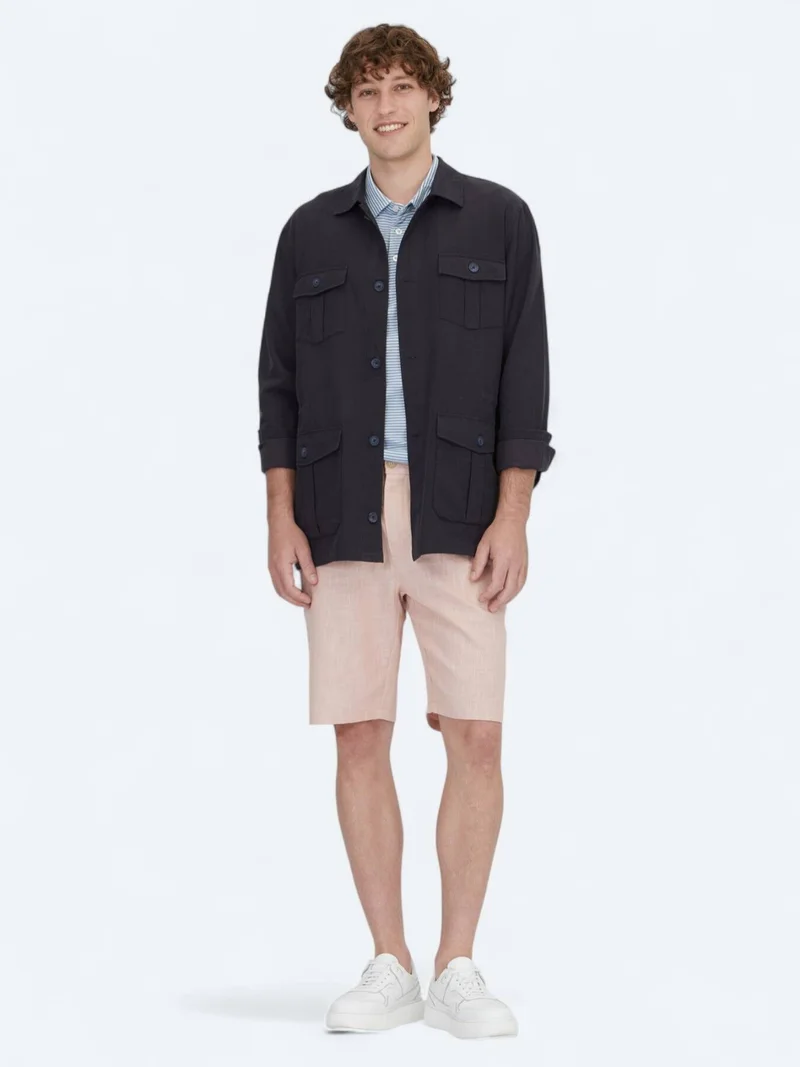 Kip Navy Blue Overshirt