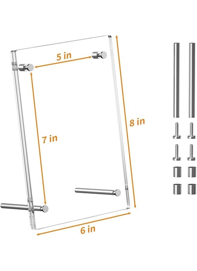 2 Pack Clear Photo Frame Acrylic Stand Photo Frame Stylish Desktop Display For Photos And Posters Frameless Design Perfect For Home And Office Decor 13X18Cm
