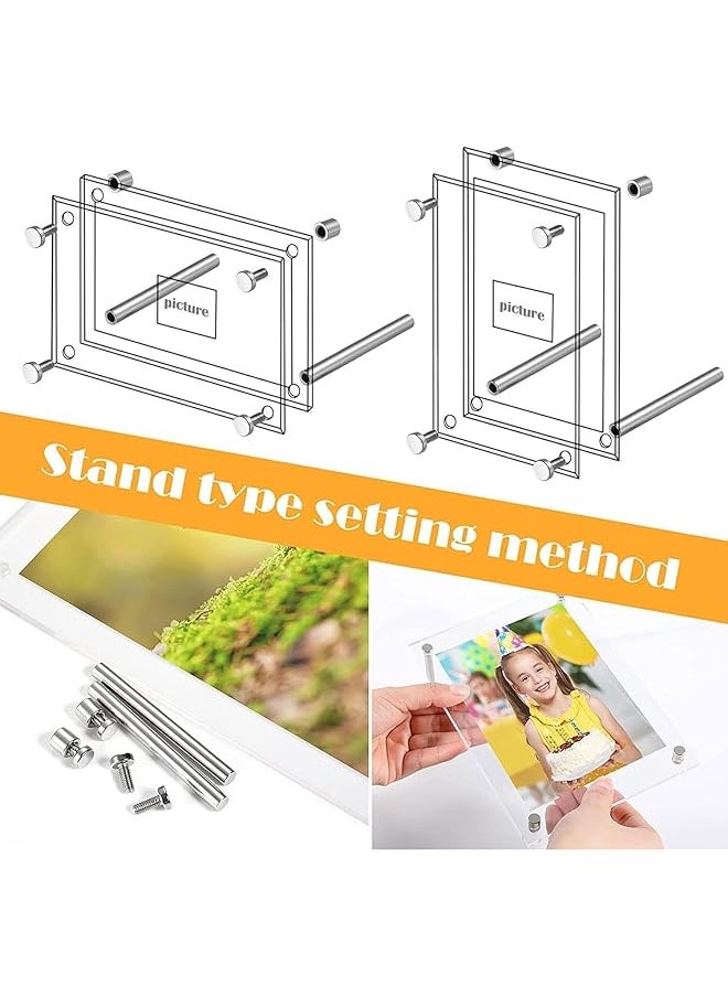 2 Pack Clear Photo Frame Acrylic Stand Photo Frame Stylish Desktop Display For Photos And Posters Frameless Design Perfect For Home And Office Decor 13X18Cm