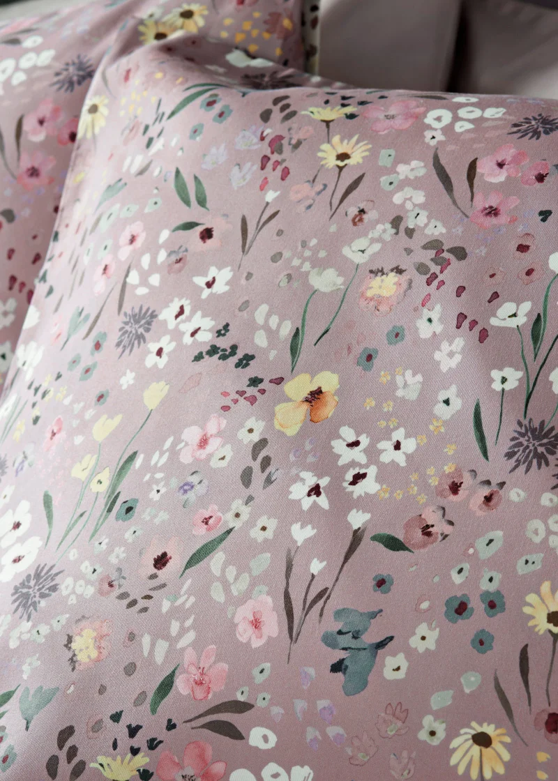Matalan Purple Watercolour Floral Duvet Set