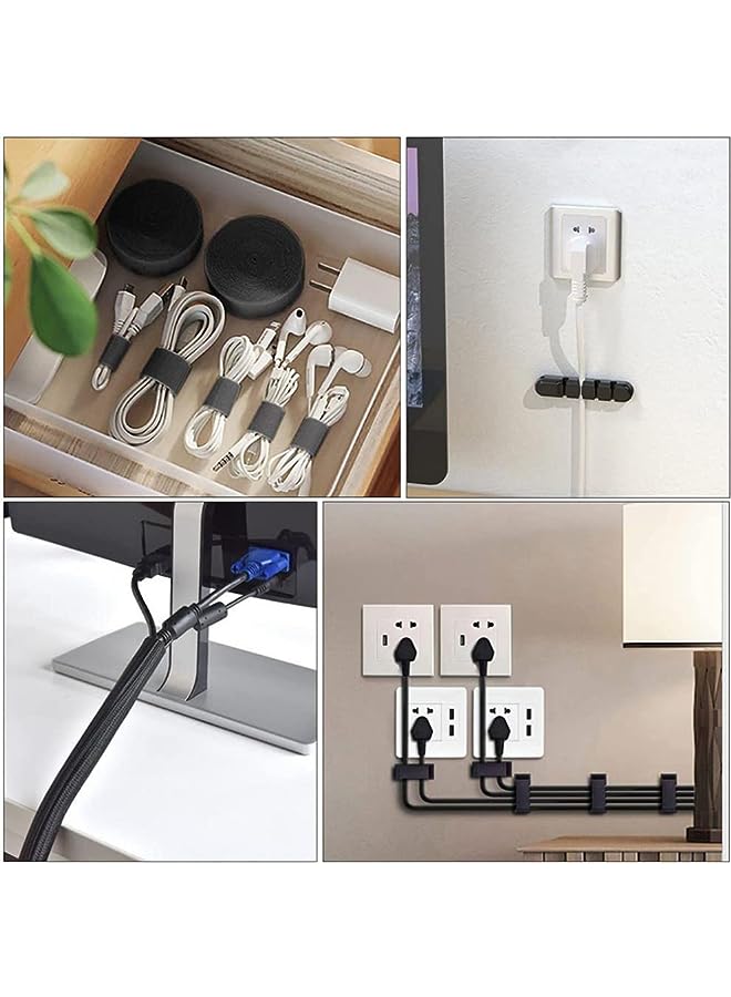 PROMASS Cable Management Sleeve, 19-20 Inch Cord Organizer System with Zipper for TV Computer Office Home Entertainment, Flexible Cable Sleeve Wrap Cover Wire Hider System (Black 4 pcs) - Image 2