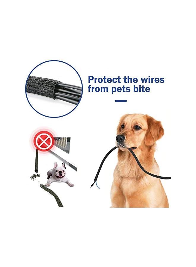 PROMASS Cable Management Sleeve, 19-20 Inch Cord Organizer System with Zipper for TV Computer Office Home Entertainment, Flexible Cable Sleeve Wrap Cover Wire Hider System (Black 4 pcs) - Image 3