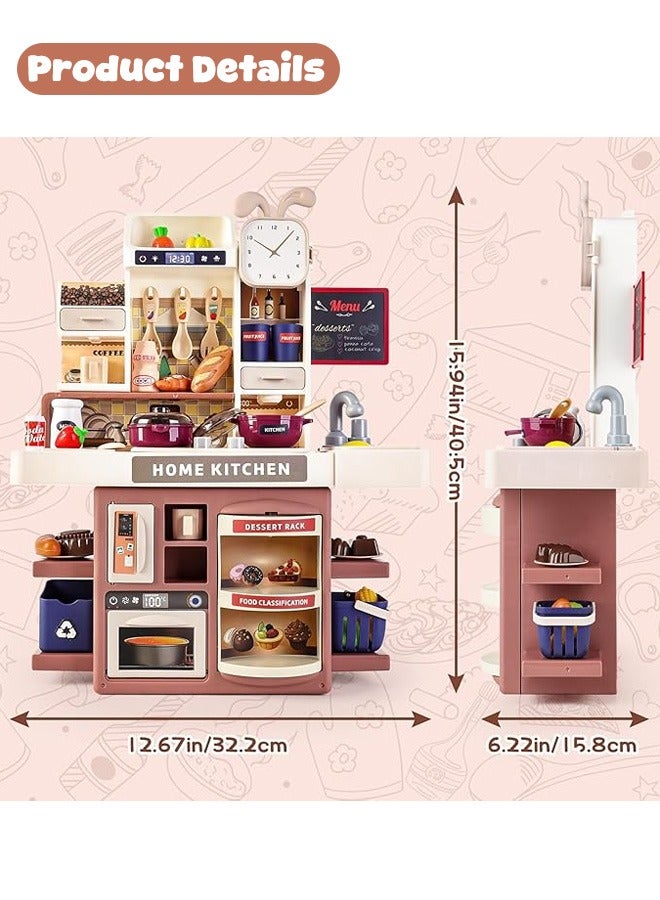 شينج كونج Children's kitchen role-play toy set, complete with lights, children's kitchen toy set, indoor homemade kitchen toy game, children's kitchen accessories toy set, children's real cooking set. - Image 3