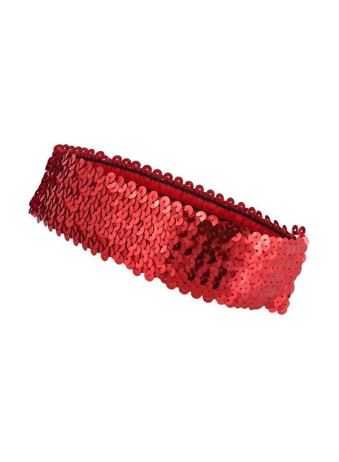 Beaupretty Sparkly Sequin Headband Elastic Stretch Headpieces Stage Performance Hair Accessories For Women Girls Red - Image 1