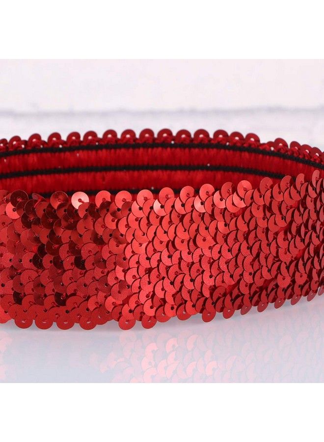 Beaupretty Sparkly Sequin Headband Elastic Stretch Headpieces Stage Performance Hair Accessories For Women Girls Red - Image 5