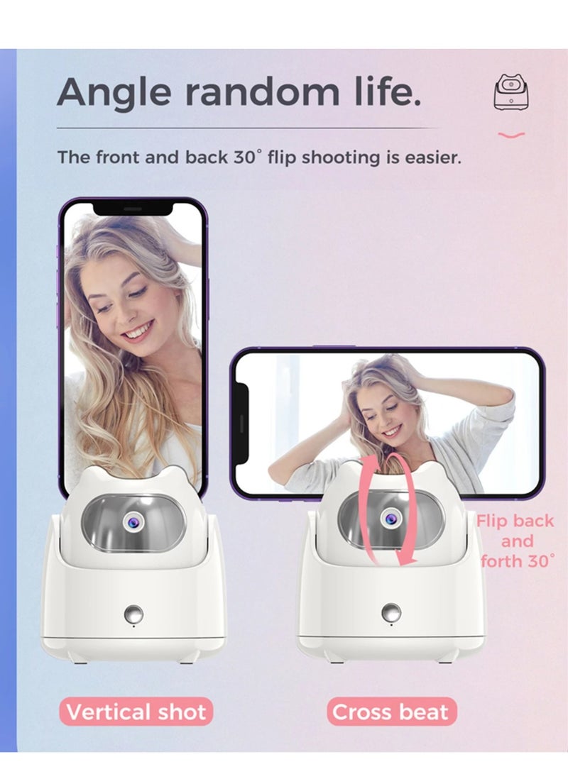 AI Auto Face Tracking Phone Holder Gimbal Desktop Selfie Stabilizer for Phone Robot Cameraman 360° Rotation No APP Required for Vlog Live Streaming Video Recording - Image 4