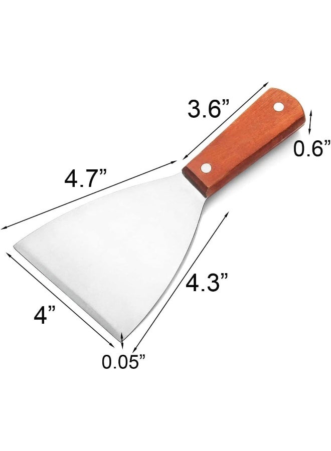 SAQOWARE SAQOWARE Stainless Steel Baking Dough Scraper with Wooden Handle - Image 4