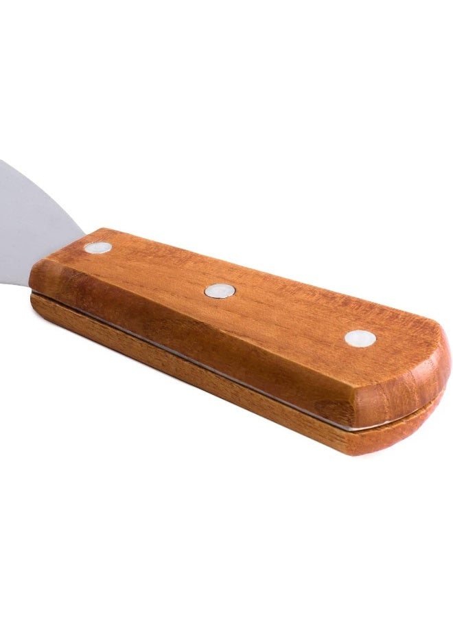 SAQOWARE SAQOWARE Stainless Steel Baking Dough Scraper with Wooden Handle - Image 3
