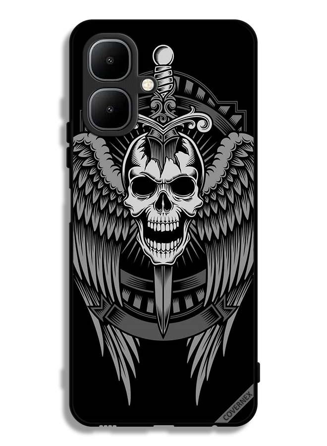 Covernex Tecno Pop 10 Protective Case Cover Skull Have Eagle Wings
