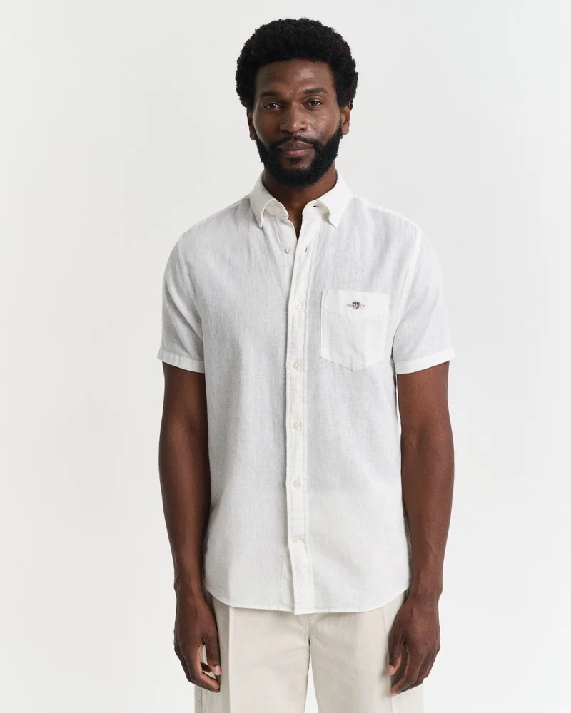 GANT  Regular Cotton Linen Short SleeveShirt for Men | Best Price UAE