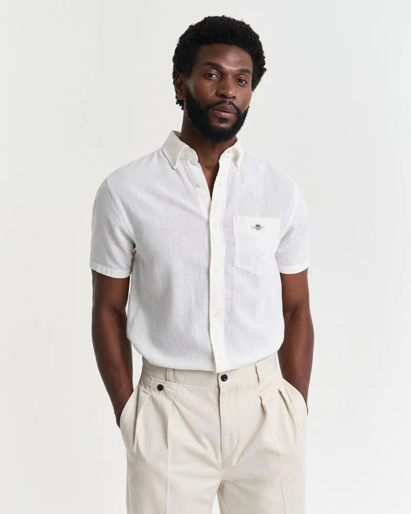 GANT Regular Cotton Linen Short SleeveShirt