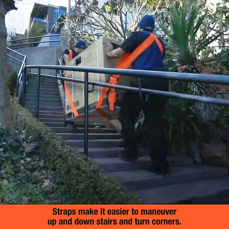 Forearm Forklift Shoulder Harness - Orig. Model - Lift and Move Furniture, appliances, Supports up to 800 lb. Moving Harness Set, 2 Harnesses and 2 Center Straps That are ea 9’4” Long, 1 Pack, Orange - Image 4