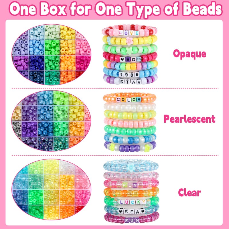 Funtopia Pony Beads for Bracelets, Funtopia 4026 Pcs 72 Colors Multi-Types Kandi Beads with 10 Kandi Cuff Designs, Friendship Bracelet Making Kit with Assorted Letter Bead for Jewelry Making and DIY Crafts - Image 4