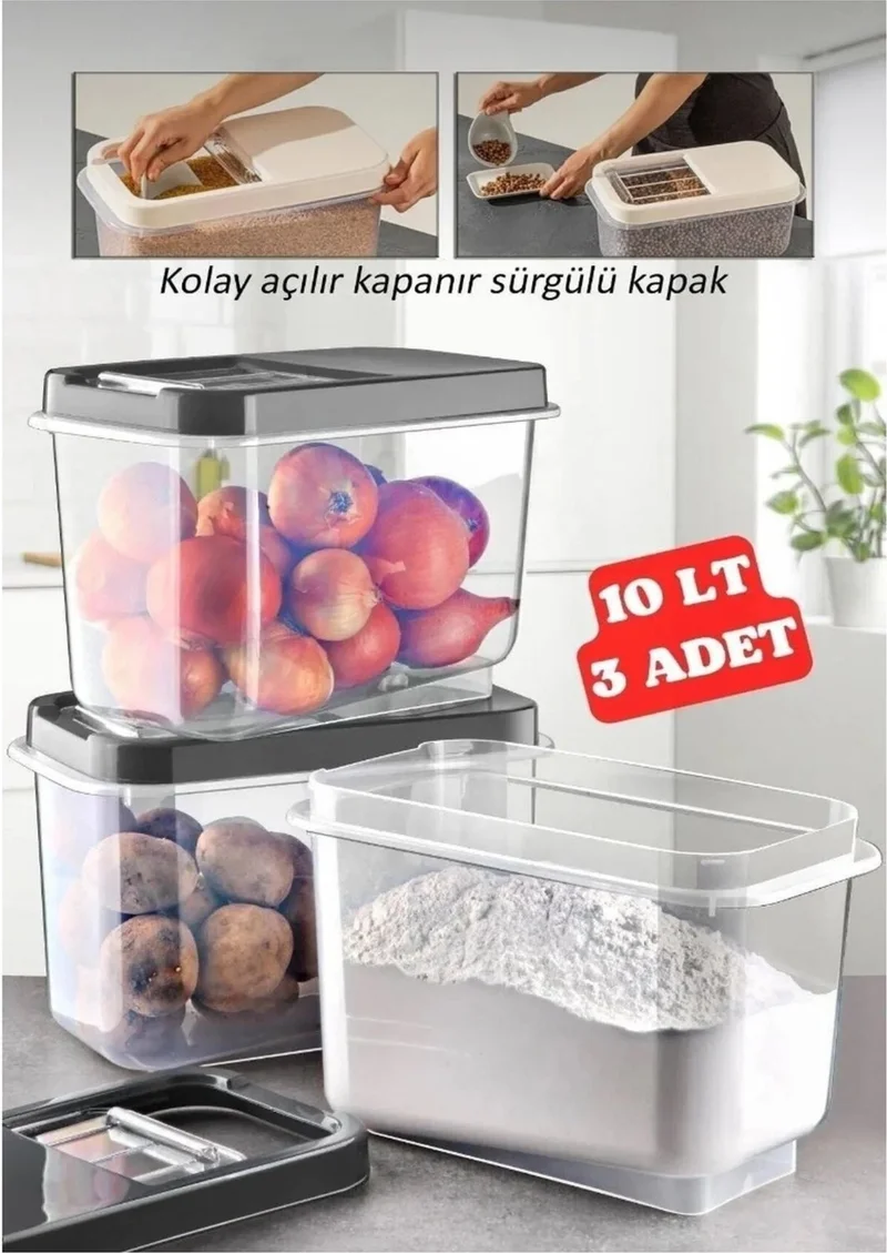 Hane216 Multibox 7.5 Lt Legume Storage Container - Sliding Lid Food Storage Container Flour Container