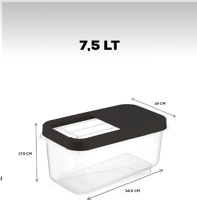 Hane216 Multibox 7.5 Lt Legume Storage Container - Sliding Lid Food Storage Container Flour Container