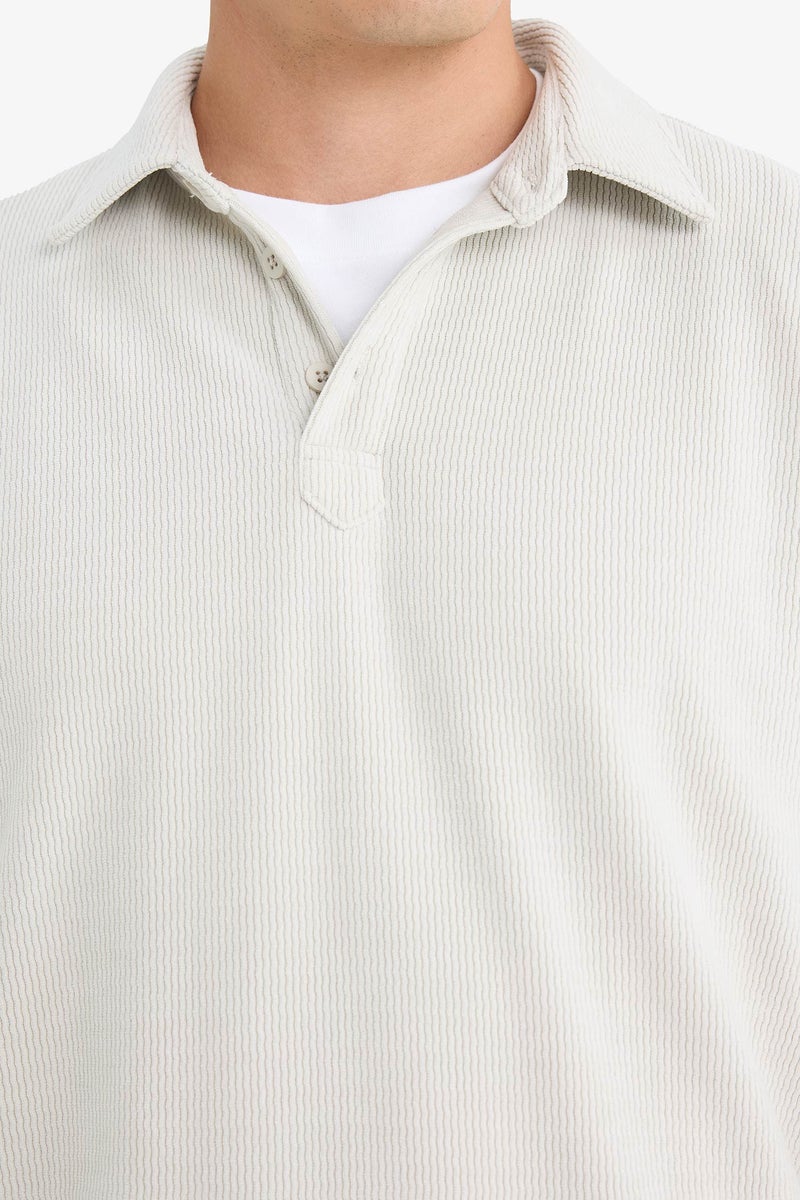 DeFacto Beige Man Regular Fit Long Sleeve Sweatshirt Casual - Image 4