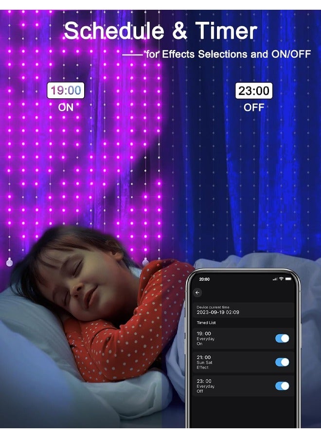 إن كي أكس سلسلة إضاءة LED حديثة بألوان سحرية RGB للتحكم بالبلوتوث 3X3 متر - Image 5