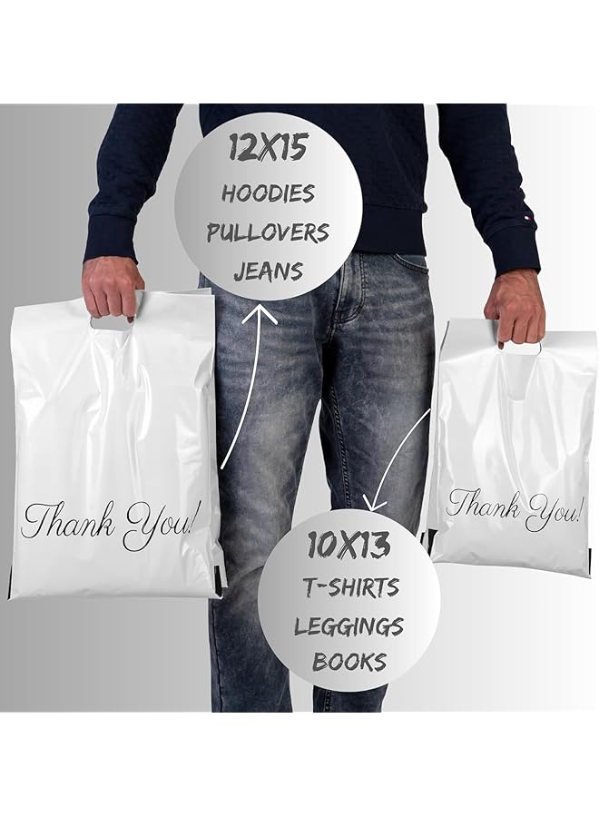 erorex 100 Pack Poly Mailers Mail Bags Shipping Bags 25.5X33+6+5Cm Waterproof And Tear Resistant Mailers Poly Bags With Self Adhesive And Handle Reusable Thank You Merchandise Bags For Clothing - Image 5