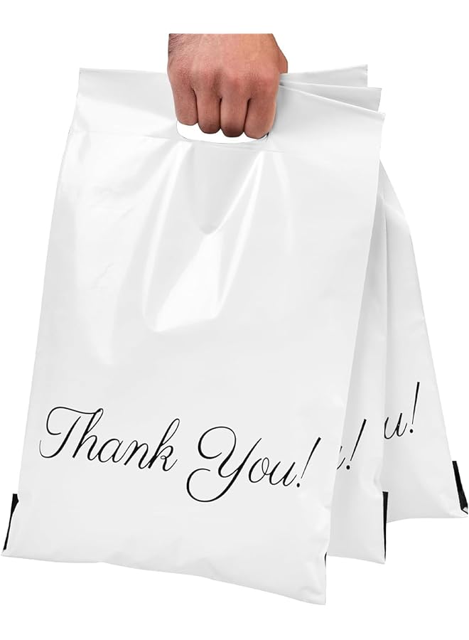 erorex 100 Pack Poly Mailers Mail Bags Shipping Bags 25.5X33+6+5Cm Waterproof And Tear Resistant Mailers Poly Bags With Self Adhesive And Handle Reusable Thank You Merchandise Bags For Clothing - Image 1