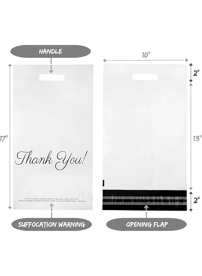 erorex 100 Pack Poly Mailers Mail Bags Shipping Bags 25.5X33+6+5Cm Waterproof And Tear Resistant Mailers Poly Bags With Self Adhesive And Handle Reusable Thank You Merchandise Bags For Clothing - Image 4