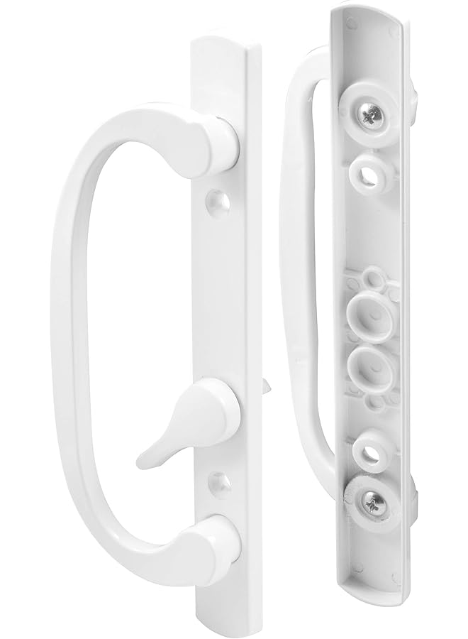 promass C 1280 Mortise-Style Sliding Door Handle Set – Replace Old or Damaged Door Handles Quickly and Easily –For Right- or Left-Handed Doors - White Diecast, 3-15/16” Mounting Holes - Image 1