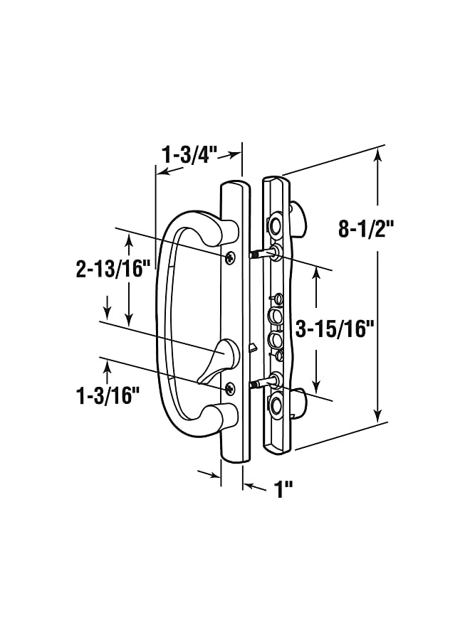 promass C 1280 Mortise-Style Sliding Door Handle Set – Replace Old or Damaged Door Handles Quickly and Easily –For Right- or Left-Handed Doors - White Diecast, 3-15/16” Mounting Holes - Image 2