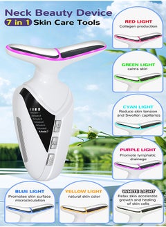 MAANGE Neck Face Beauty Device, 3 Gears 7 LED lights Modes Neck Face Lifting Massager, Efficient Anti-aging Skincare Tool for Skin Care  - Image 3