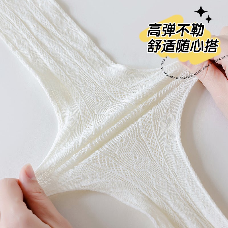 Children'S Pantyhose Love Thin Hollow Mesh Leggings White Lolita Style Baby Western Style Lace Pantyhose - Image 5