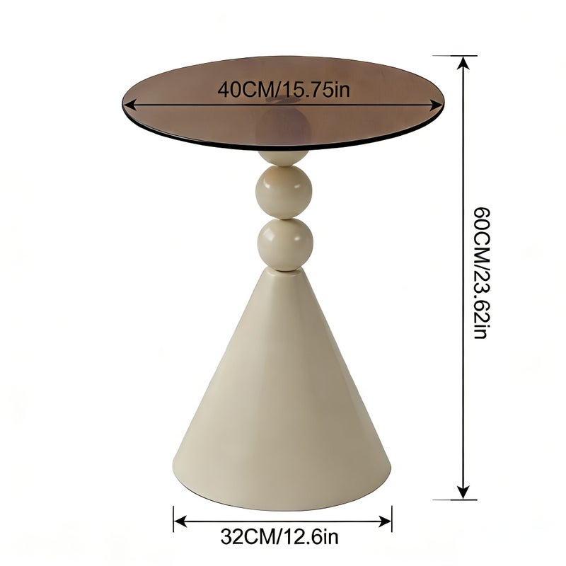 Removable Modern Round Corner Table with Glass Top and Black Frame Multifunctional Sofa Bed Side Coffee Table Suitable for Outdoor Use Easy Clean Glass Space Saving - Image 3
