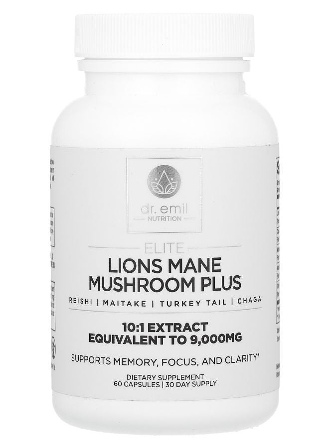 DR EMIL NUTRITION Elite Lions Mane Mushroom Plus 60 Capsules - Image 1