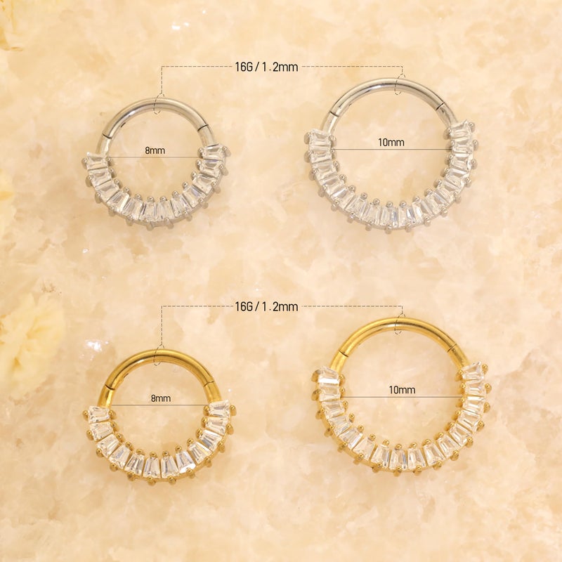 ShineRose Cartilage Daith Earrings For Women Small 14K Gold Plated Hoop Hypoallergenic Helix Piercing Huggie Surgical Steel Diamond Implant Cubic Zirconia Jewelry - Image 5