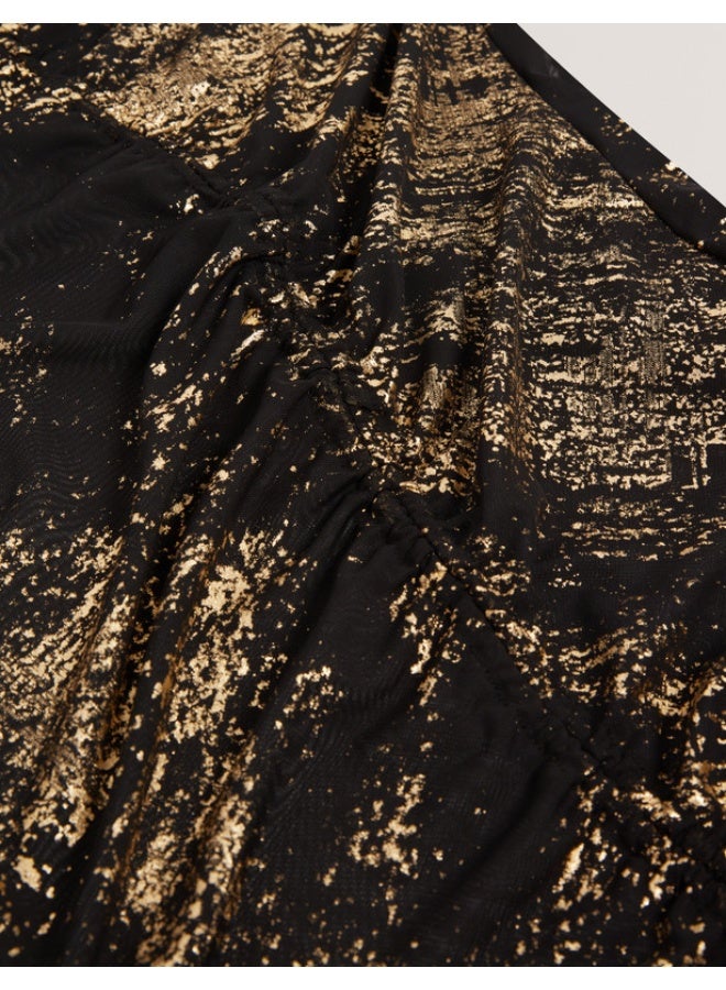 Ted Baker Foil Printed Long Sleeve Mesh Bodycon Dr - Image 3