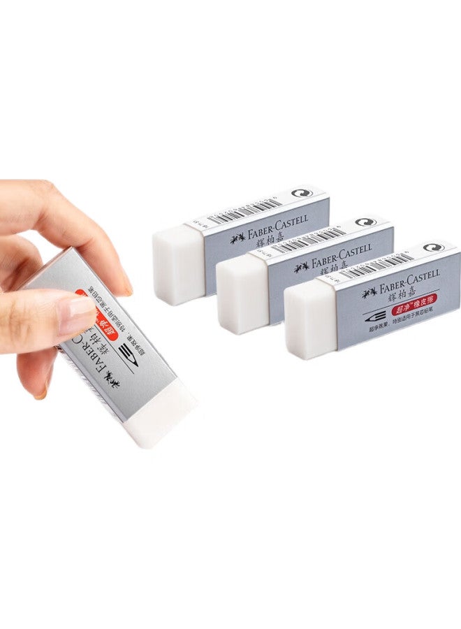 Faber-castell [lowest Price Online] Eraser For Sketching, Ultra-clean Eraser For Drawing, Large White Erasers For Students, 3-pack, 187151, Back To School - Image 1