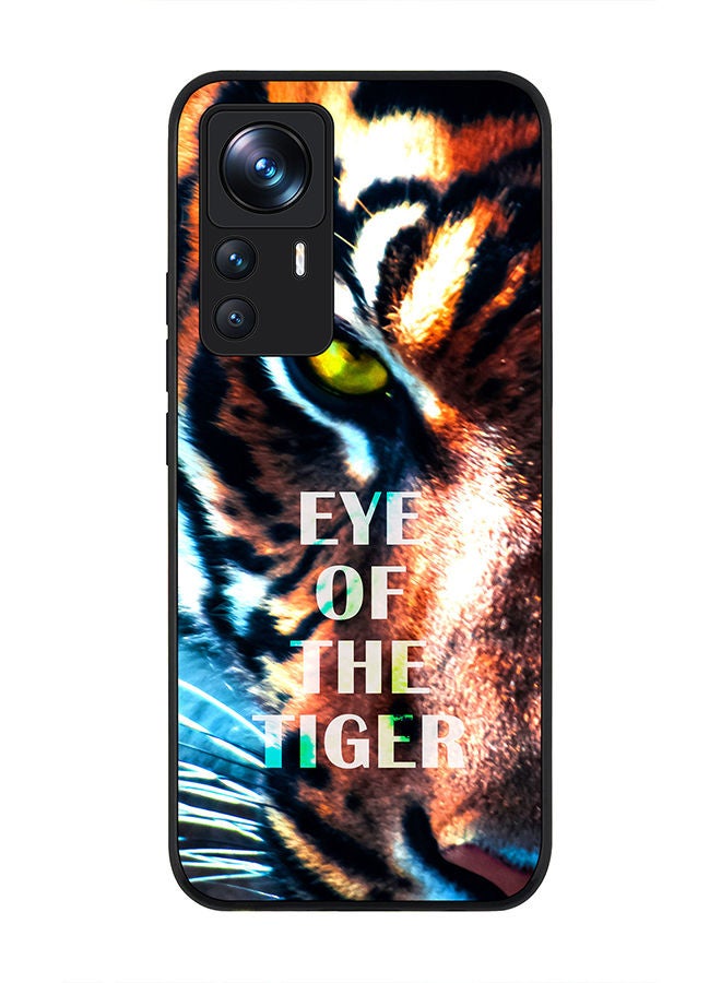 Stylizedd Rugged Black edge case for Xiaomi 12T/12T Pro Slim fit Soft Case Flexible Rubber Edges Anti Drop TPU Gel Thin Cover - Eye Of The Tiger - Image 1