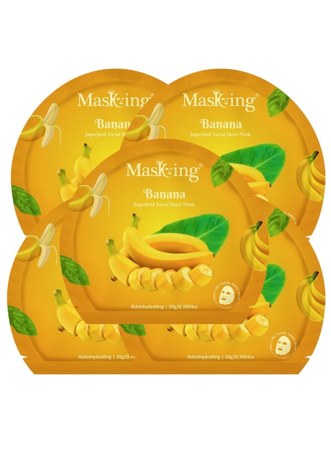 MASKING Superfood Banana Sheet Mask For Skin Brightening, Hydrating For Women And Men, Pack Of 5 - Image 1